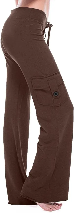 High Waisted Sweatpants for Women with Multi Pocket 2025 Fall Winter Trendy Palazzo Drawstring Lounge Joggers Pants