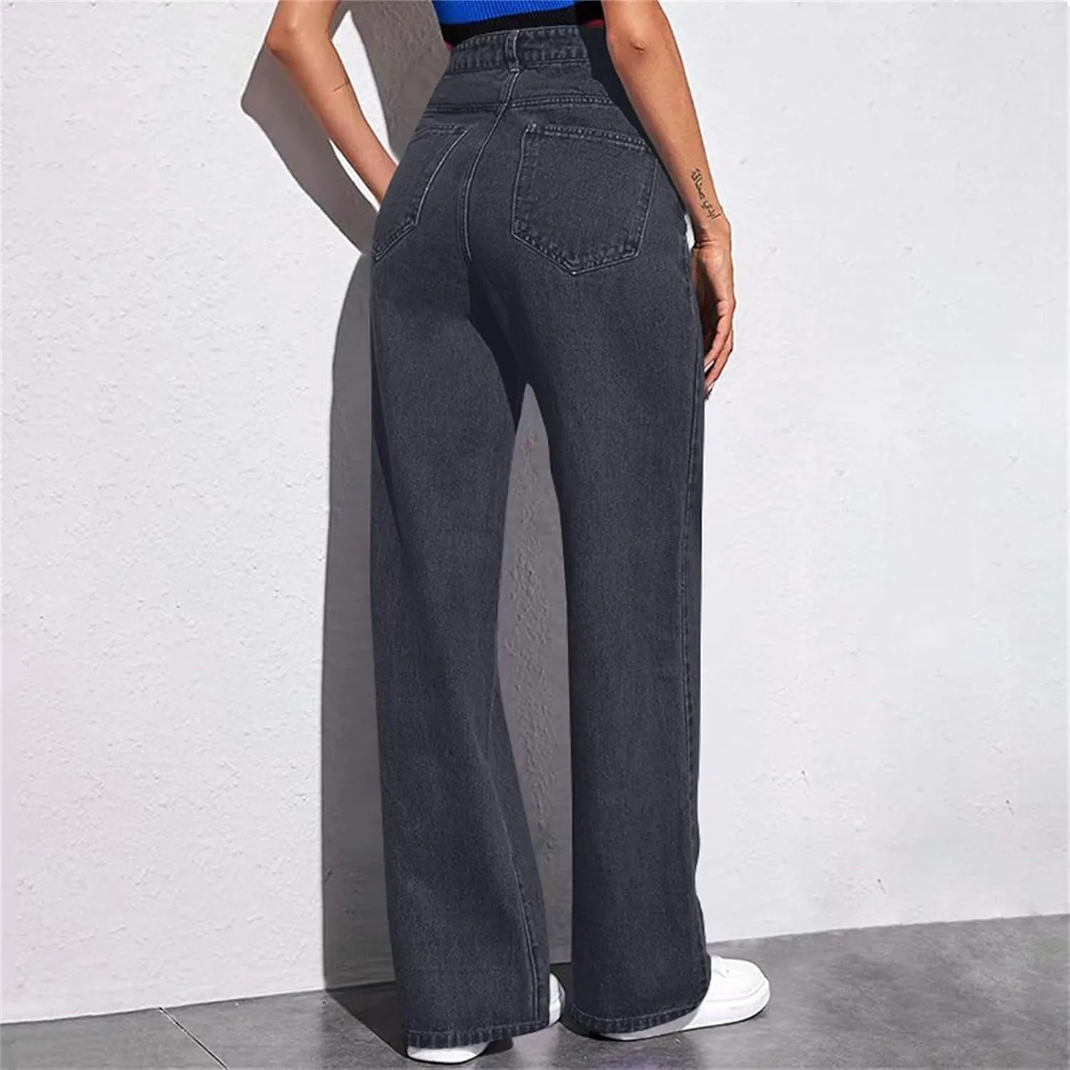 Highwaisted Jeans Womens Stretchy Jeans Pants for Women Baggy Wide Leg Microelastic Dressy Casual Summer Boho Slimming