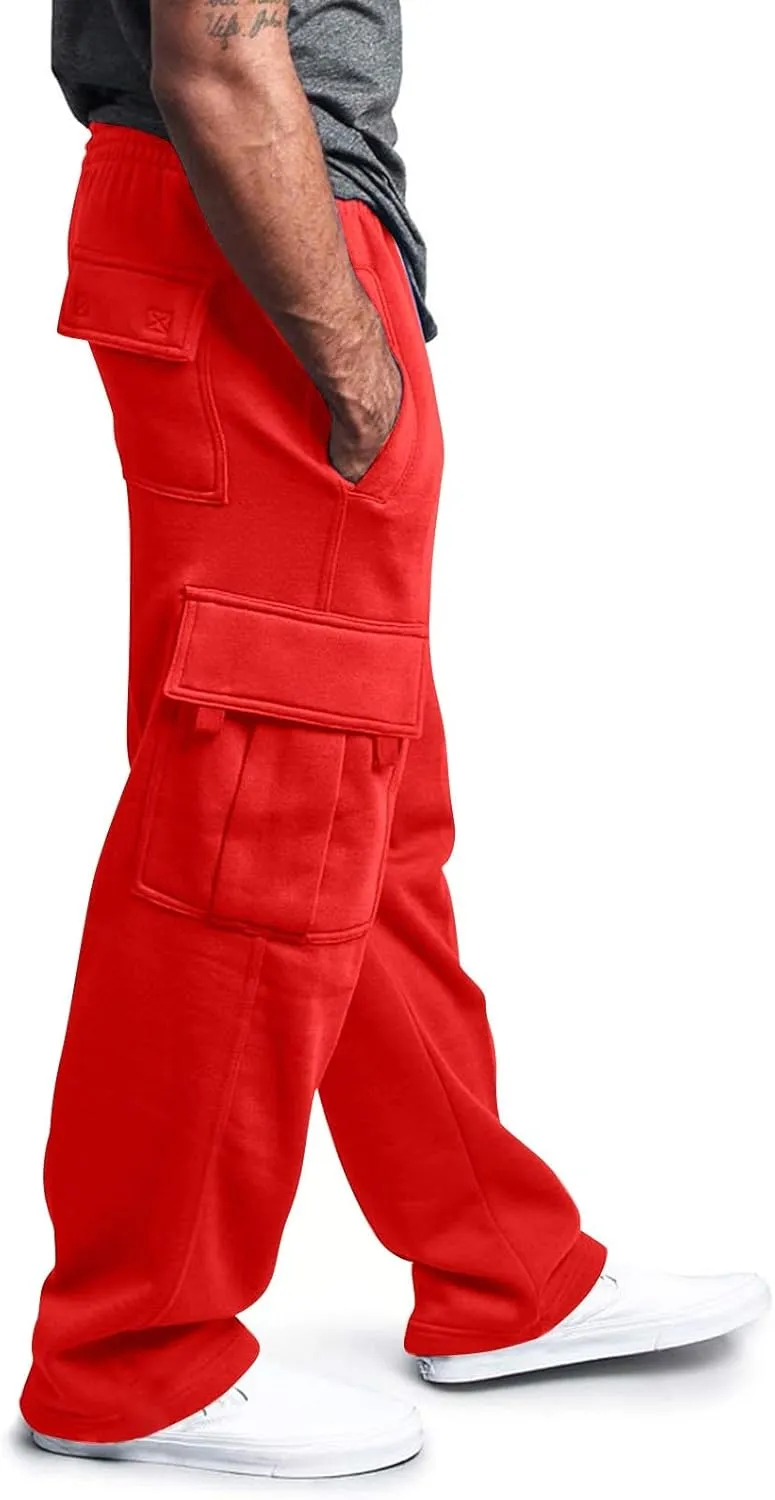 Hiking Cargo Pants Men Relaxed Fit Drawstring Elastic Waist Joggers Sweatpants Sport Athletic Trousers with Pocket