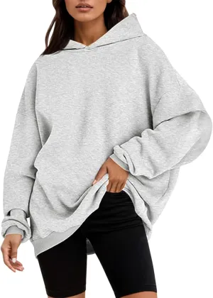 iLH Womens Oversized Hoodies Solid Color Pullover Hooded Sweatshirts For Women Fall Winter Leisure Streetwear Hoodies