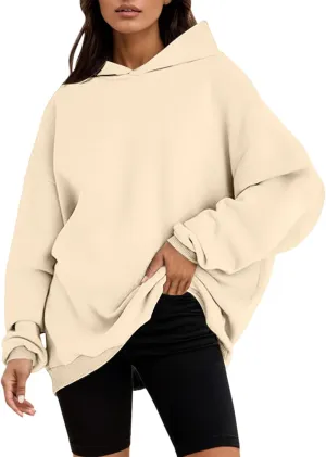 iLH Womens Oversized Hoodies Solid Color Pullover Hooded Sweatshirts For Women Fall Winter Leisure Streetwear Hoodies