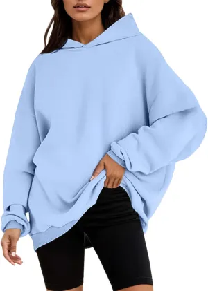 iLH Womens Oversized Hoodies Solid Color Pullover Hooded Sweatshirts For Women Fall Winter Leisure Streetwear Hoodies