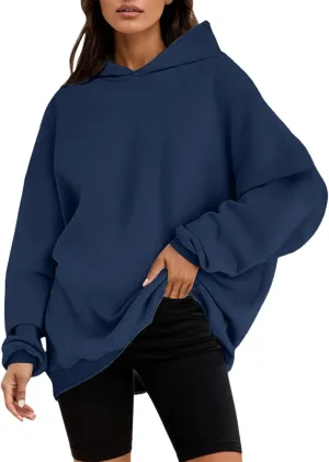 iLH Womens Oversized Hoodies Solid Color Pullover Hooded Sweatshirts For Women Fall Winter Leisure Streetwear Hoodies