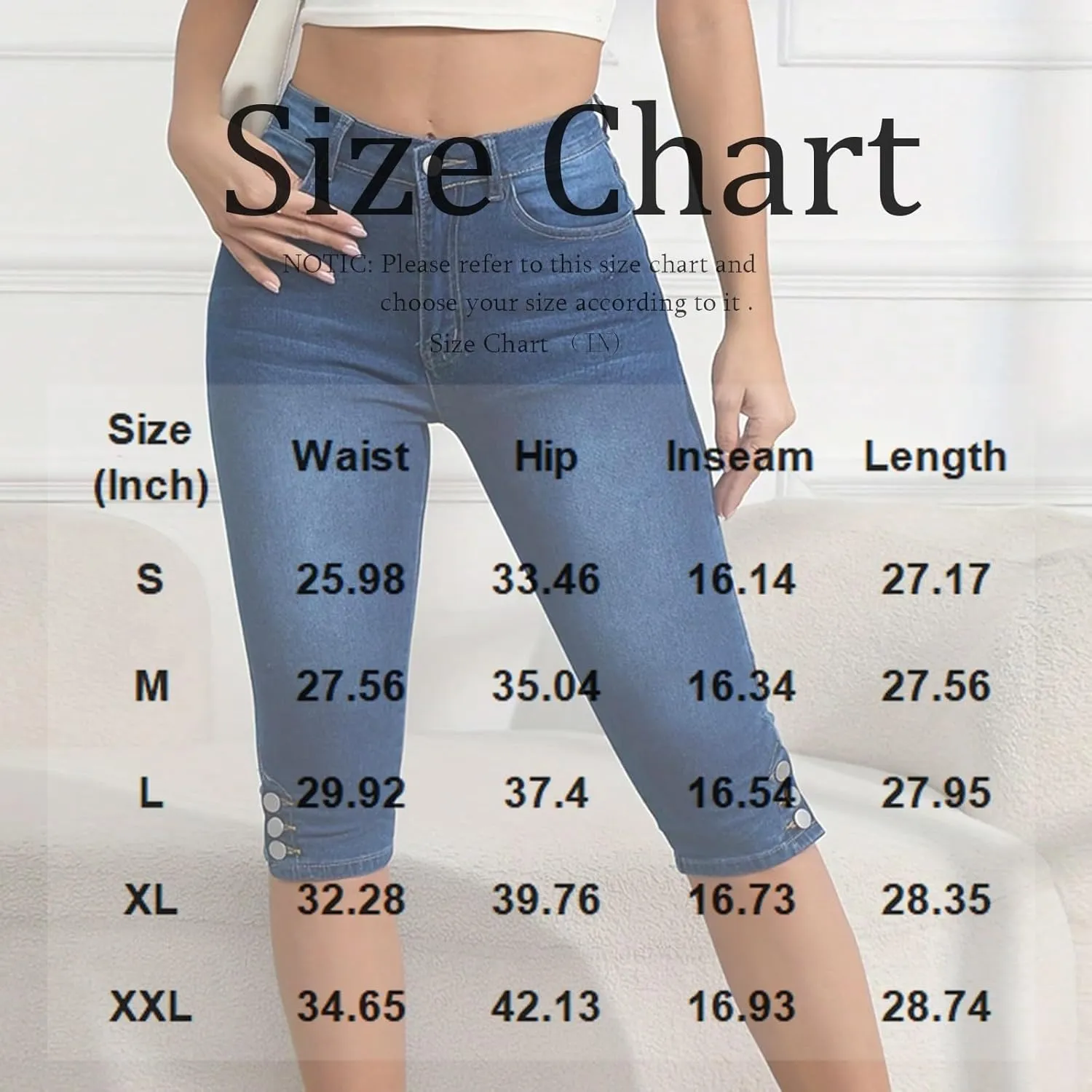 Jean Capris for Women Stretchy Drawstring High Waisted Cargo Jeans Trendy Slim Fit Denim Capri Pants with Pockets