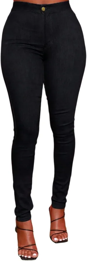 Jean Leggings for Women Tummy Control Skinny Stretch High Waisted Jeggings Butt Lifting Slim Fit Pull On Pants