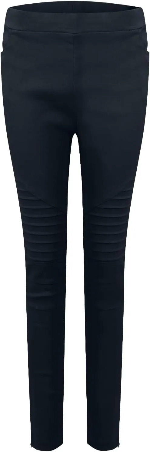 Jeggings for Women High Waist Tummy Control Pull On Jeans,Stretch Skinny Stripe Zipper Jeans Leggings with Pockets