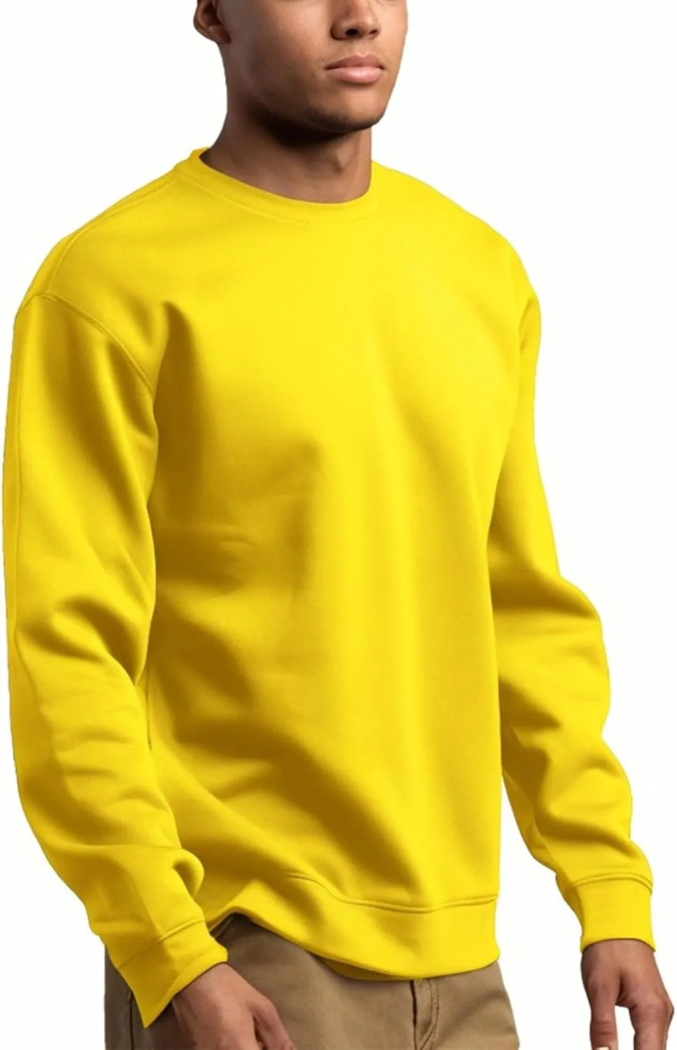 JIHUILAI Men's Crewneck Sweatshirt Plain Sweatshirts Athletic Workout Sweat Shirts Soft Long Sleeve Pullover Shirt