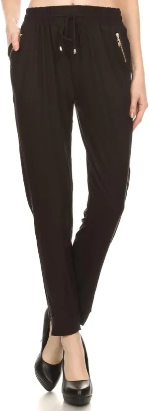 LA12ST Women's Lightweight Yoga Soft Drawstring Joggers