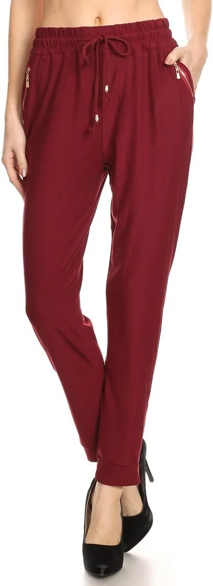 LA12ST Women's Lightweight Yoga Soft Drawstring Joggers
