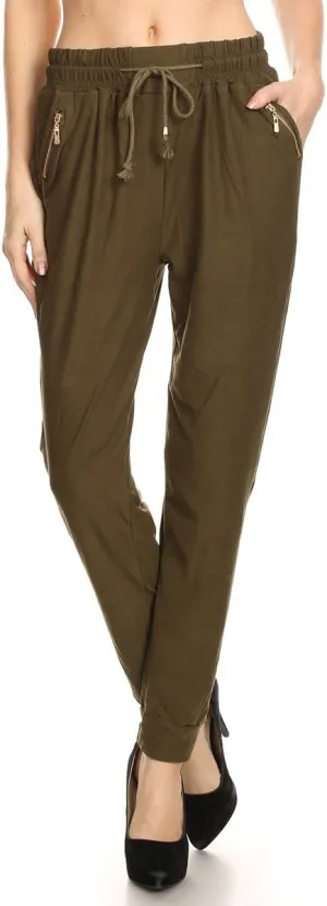 LA12ST Women's Lightweight Yoga Soft Drawstring Joggers