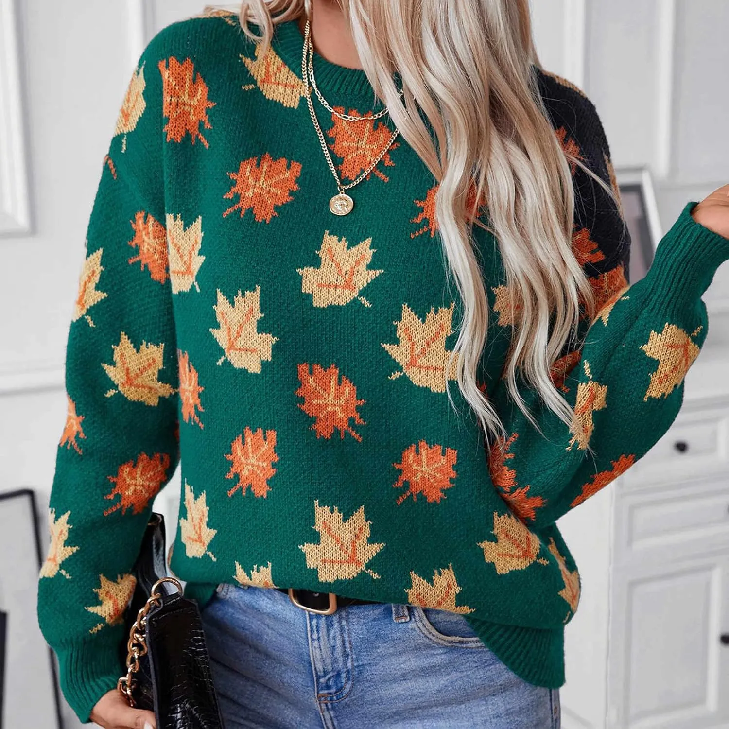 Lastesso Sweaters for Women Cute Chunky Knit Sweater Casual Crewneck Long Sleeve Fall Winter Fashion Vacation Clothes