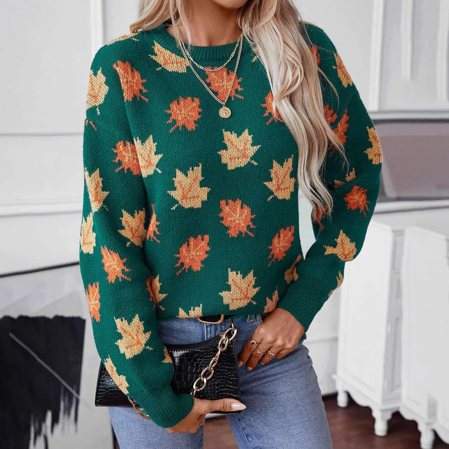 Lastesso Sweaters for Women Cute Chunky Knit Sweater Casual Crewneck Long Sleeve Fall Winter Fashion Vacation Clothes