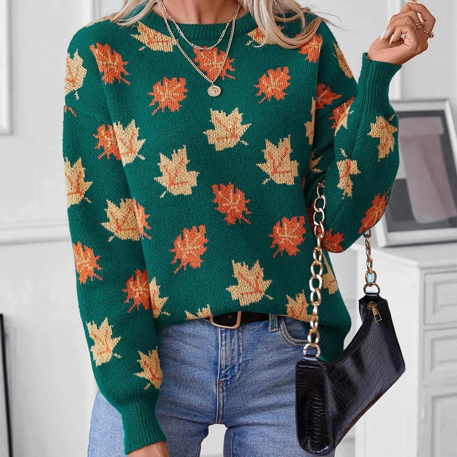 Lastesso Sweaters for Women Cute Chunky Knit Sweater Casual Crewneck Long Sleeve Fall Winter Fashion Vacation Clothes