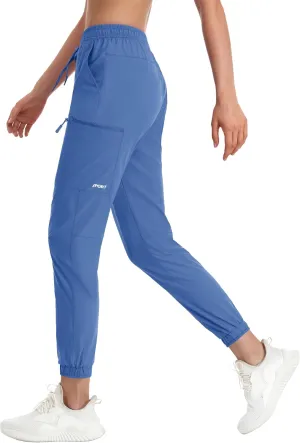 MAGCOMSEN Women's Hiking Cargo Pants Lightweight Quick Dry Water Resistant Jogger Zipper Pockets Outdoor Athletic Casual