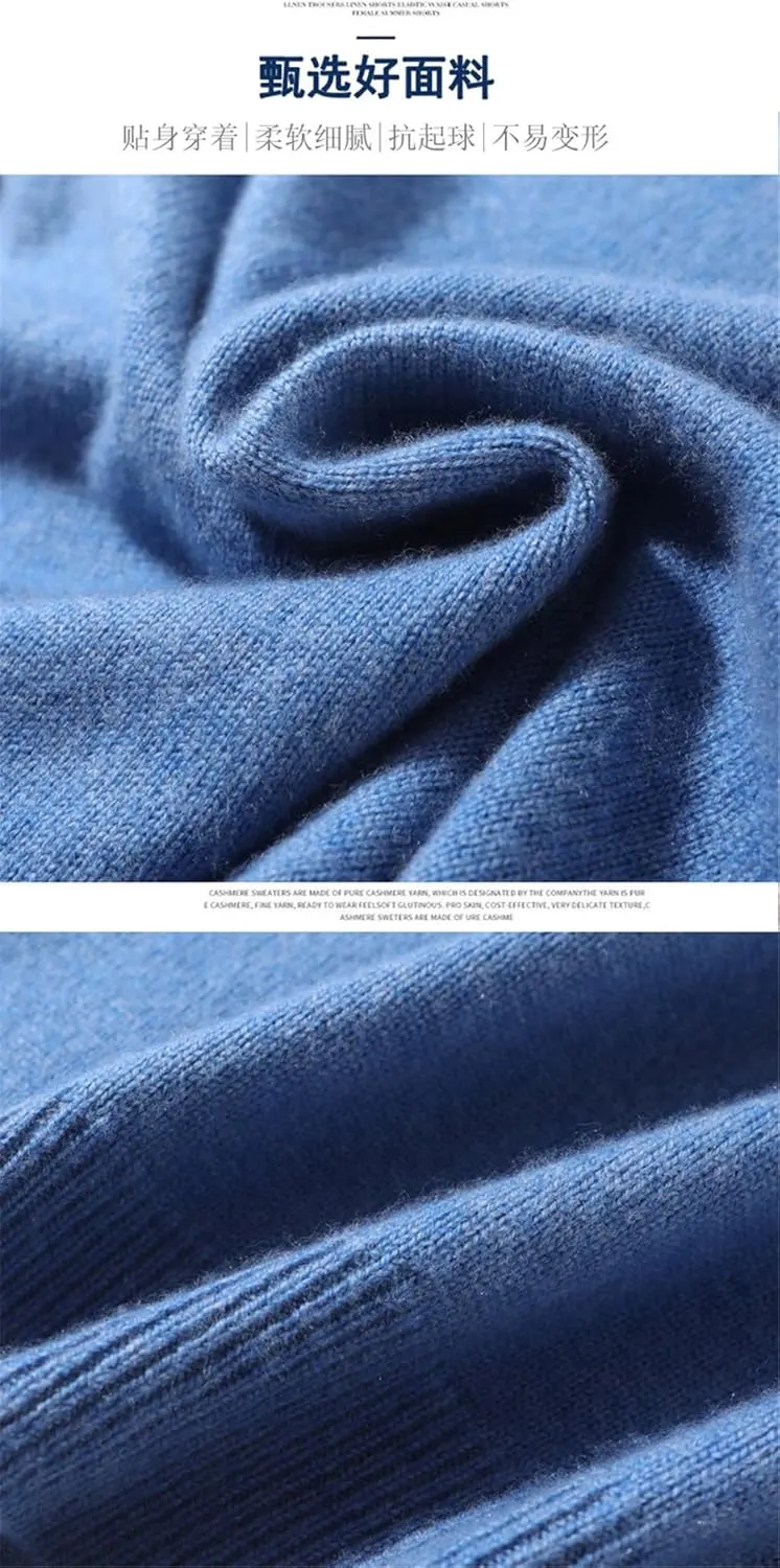 Men Cashmere Sweater Men Pullover Autumn Winter Warm Classic V-Neck Sweaters Male Jumper Jersey Men's Sweater
