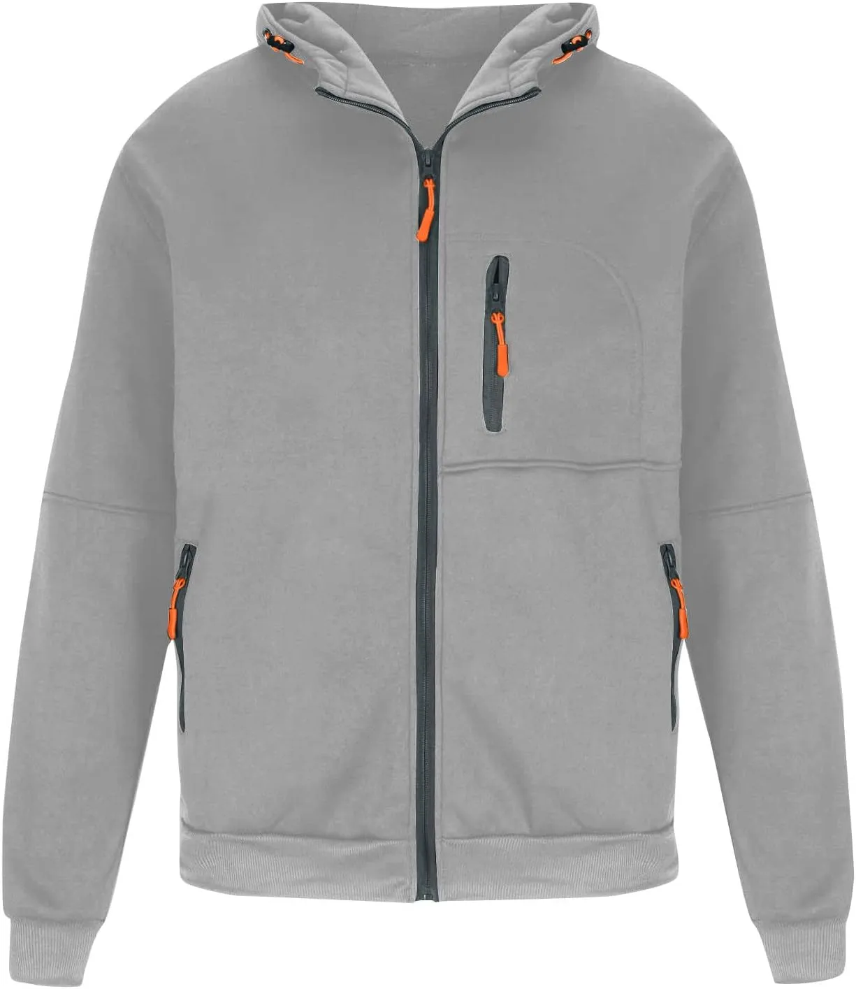 Men Zip Up Hoodie Big and Tall Thermal Sweatshirt Winter Personalized Sweater