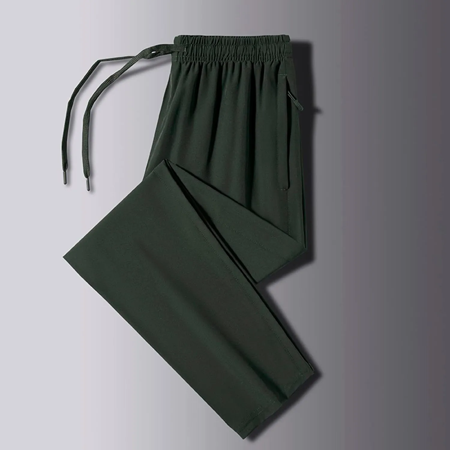 Men's Athletic Pants Thin Lightweight Quick Dry Pants Loose Ice Silk Solid Sports Trousers Straight Leg Cargo Pant