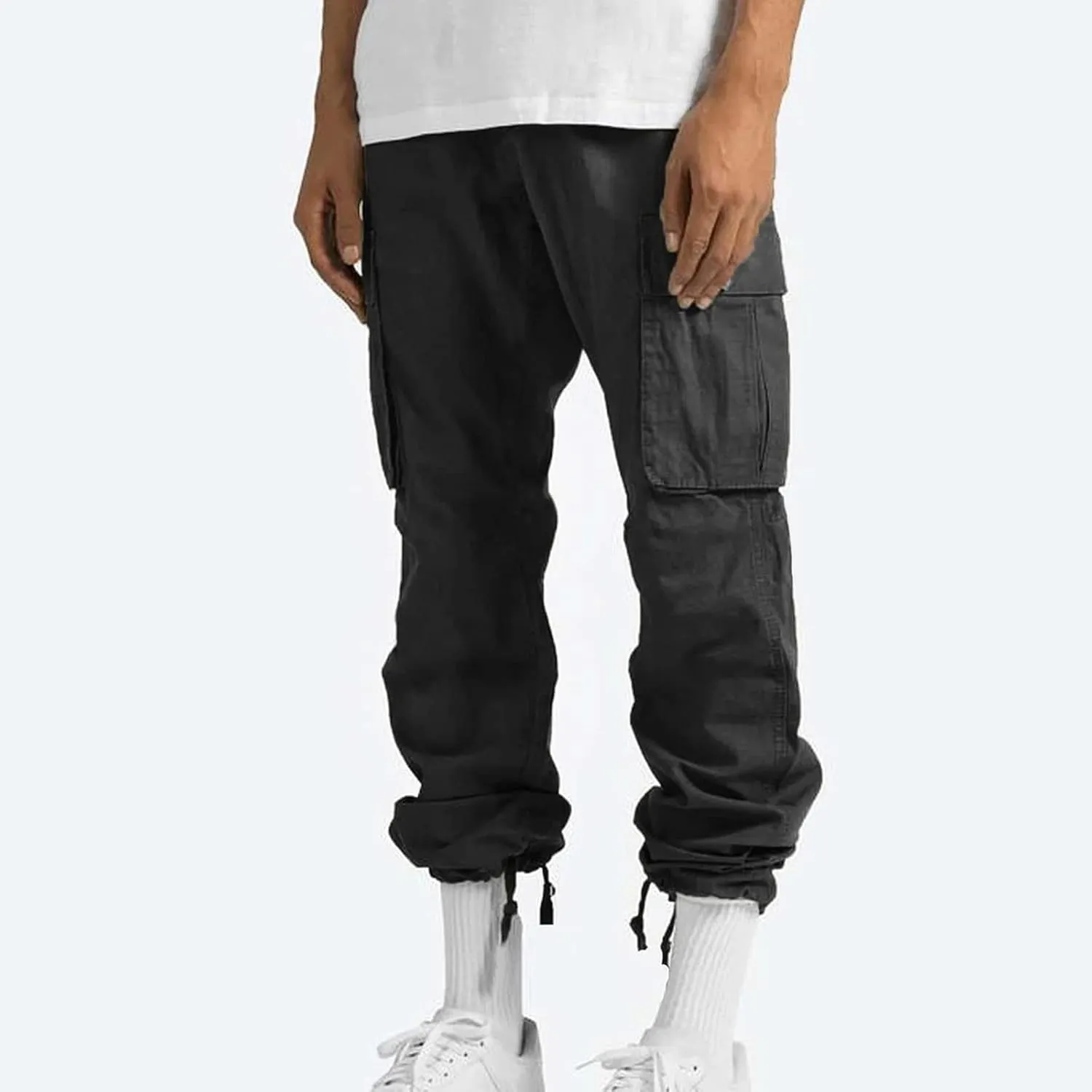 Mens Cargo Pants Relaxed Fit Casual Outdoor Athletic Cotton Joggers Lightweight Camping Hiking Pants with Pockets