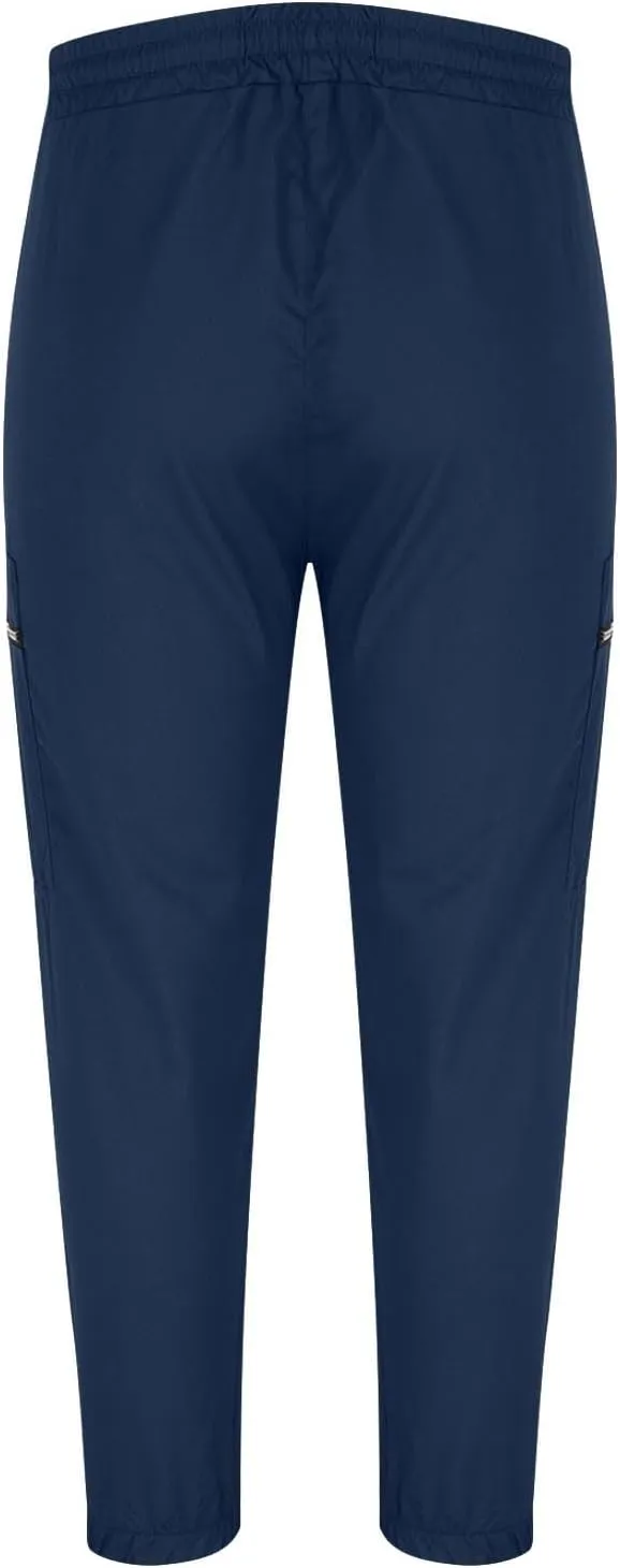 Men's Casual Cargo Pants Drawstring Elastic Waist Joggers Sweatpants Solid Color Multiple Pockets Hiking Trousers