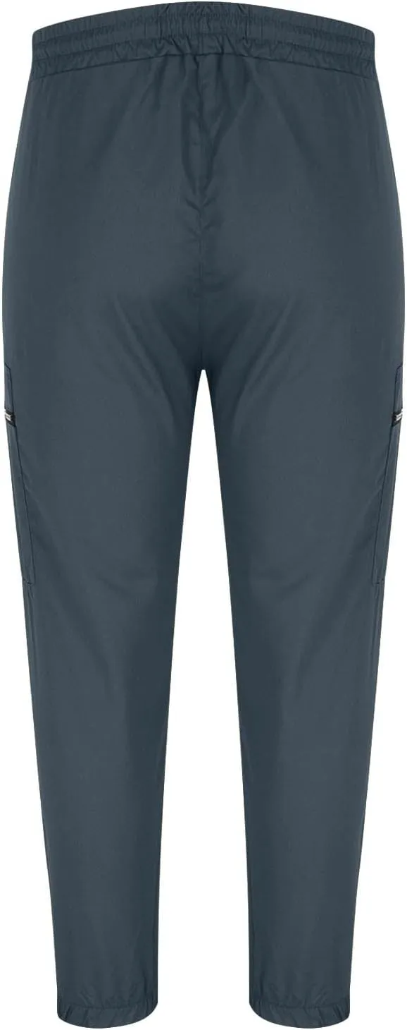 Men's Casual Cargo Pants Drawstring Elastic Waist Joggers Sweatpants Solid Color Multiple Pockets Hiking Trousers