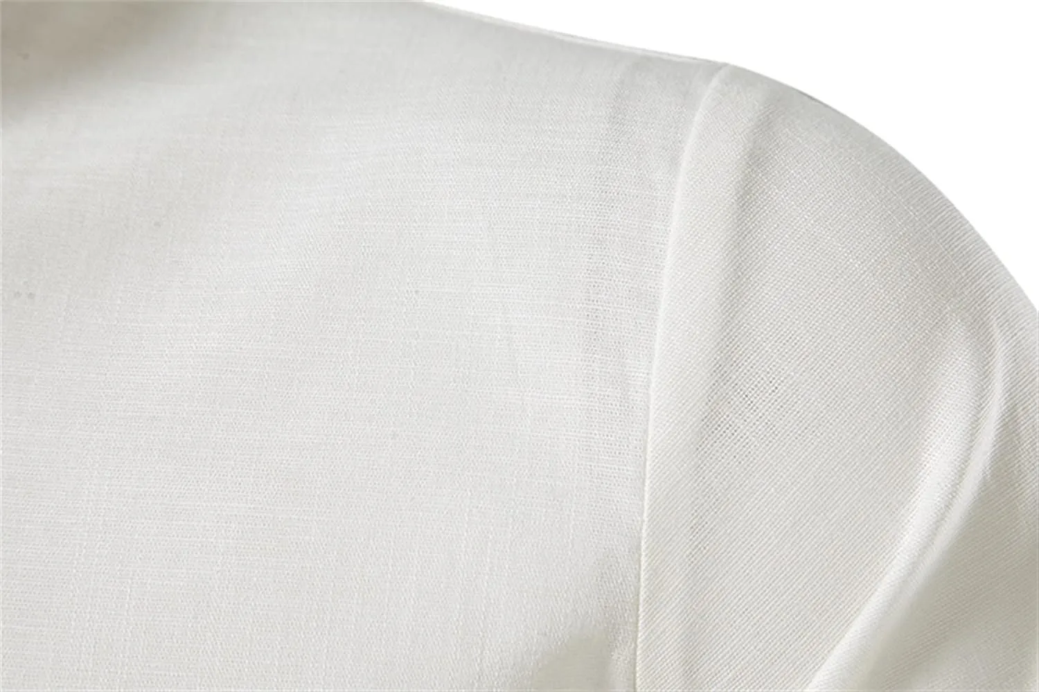 Men's Casual Stand-up Collar Shirt Top Summer Collarless Linen Button-Down Shirt Beach yoga Short Sleeve Shirts