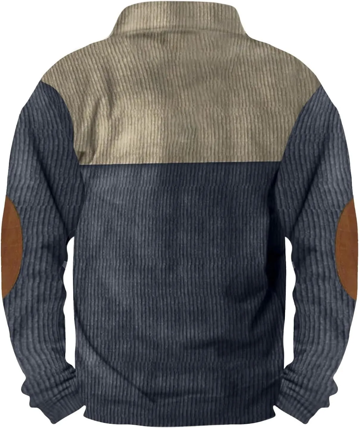 Men's Corduroy Sweatshirts Long Sleeve Henry Collar 1/4 Button Casual Outdoor Pullover