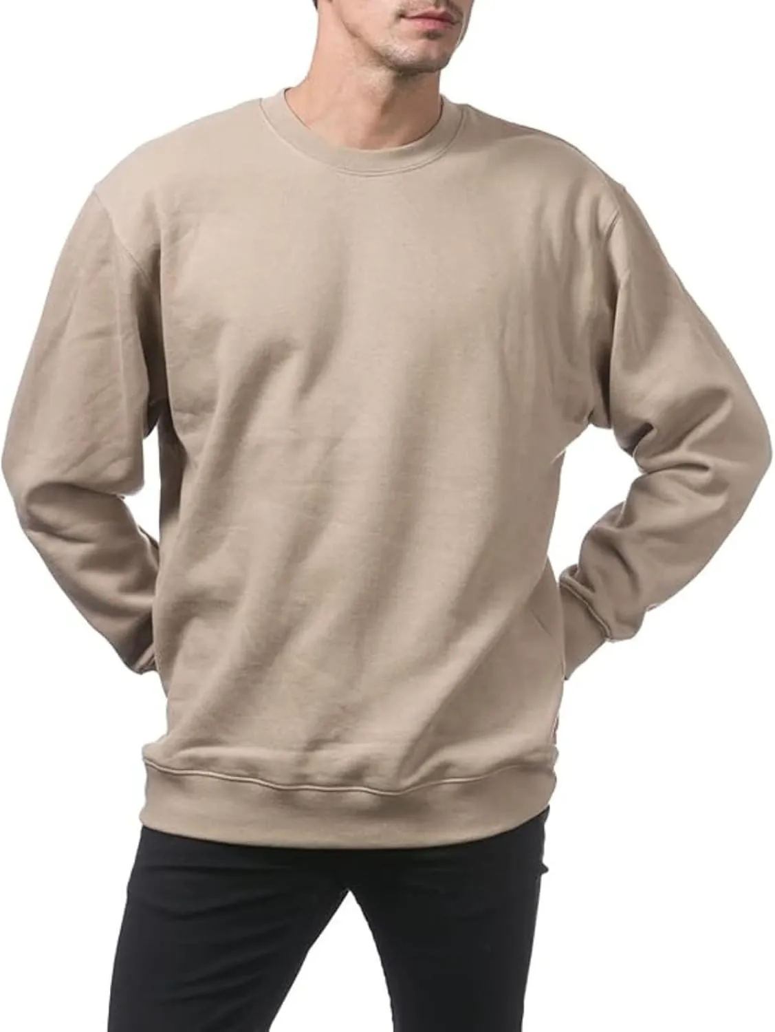 Men's Crewneck Sweatshirt Plain Sweatshirts Athletic Workout Sweat Shirts Soft Long Sleeve Pullover Shirt