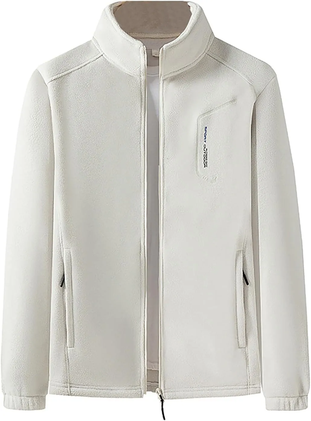 Men's Fleece Jackets Oversized Casual Winter Warm Full Zip Coats Outdoor Sports Hunting Jacket with Zipper Pockets