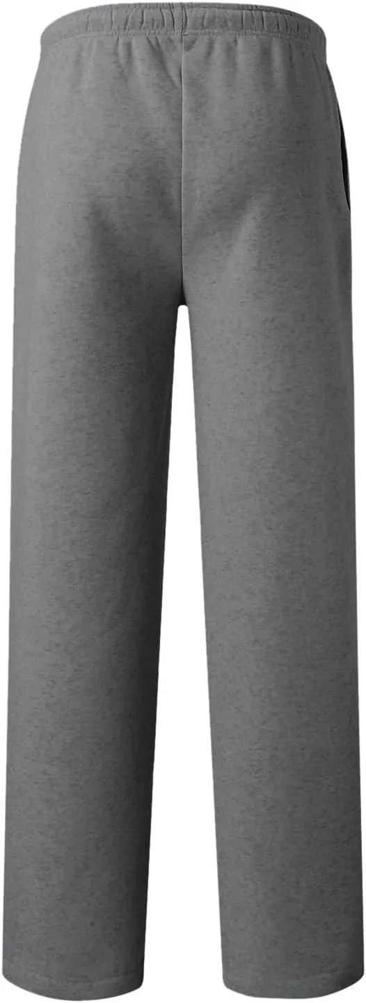 Mens Fleece Lined Sweatpants Baggy Joggers Pants Wide Leg Workout Pants Elastic Waist Cargo Sweatpants Casual Bottoms