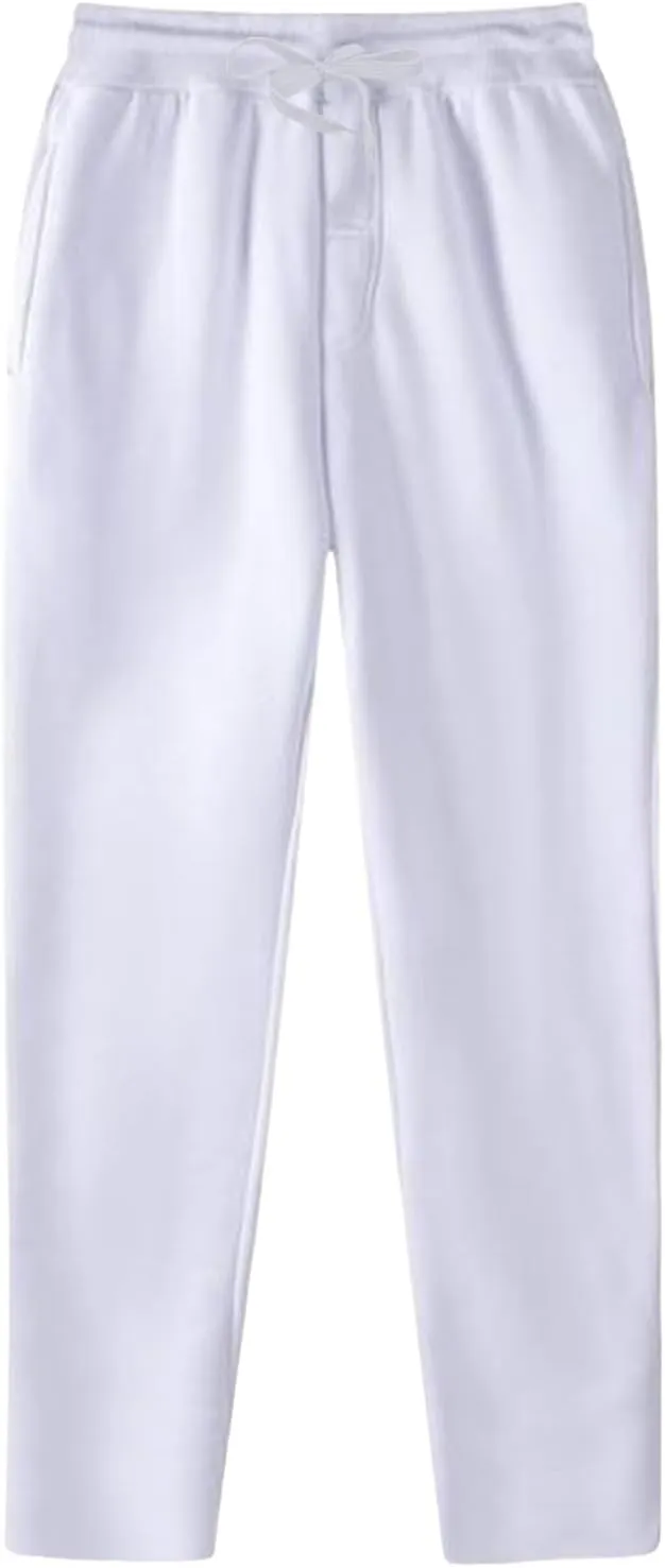 Mens Fleece Sweatpants Heavyweight Baggy Elastic Waist Joggers Pants with Pockets Wide Leg Trousers Sweat Pants