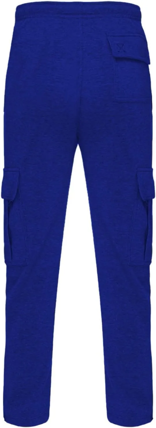 Mens Fleece Sweatpants Heavyweight Baggy Elastic Waist Joggers Pants with Pockets Wide Leg Trousers Sweat Pants