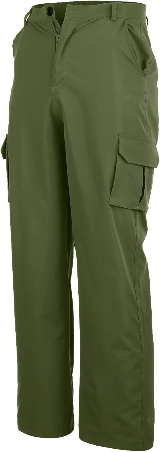 Men's Heavyweight Fleece Cargo Sweatpants Elastic Waist Joggers Baggy Drawstring Sweatpants with Pockets Cargo Pants Trousers