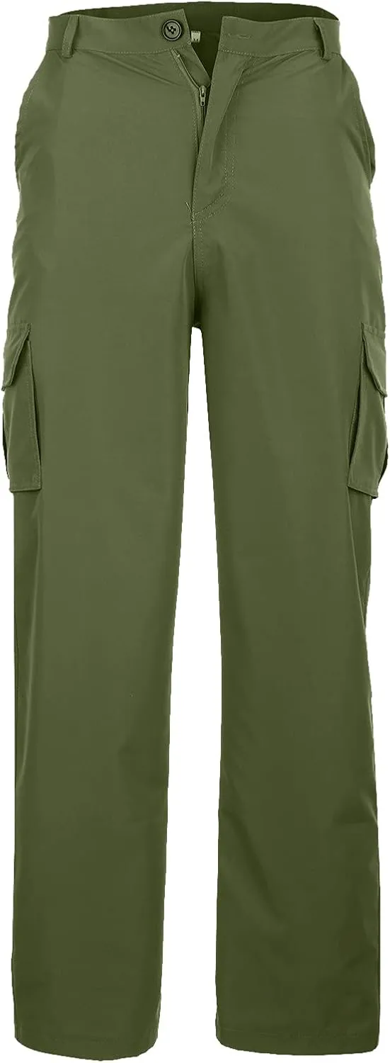 Men's Heavyweight Fleece Cargo Sweatpants Elastic Waist Joggers Baggy Drawstring Sweatpants with Pockets Cargo Pants Trousers