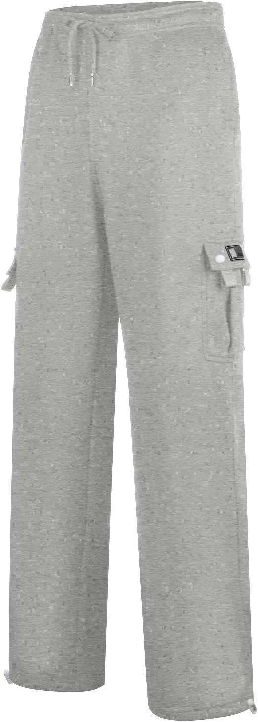Men's Hiking Cargo Pants Relaxed Fit Trousers Drawstring Elastic Waist Joggers Sports Athletic Trousers with Pocket