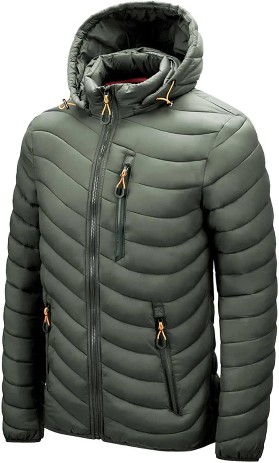 Mens Lightweight Packable Puffer Jacket Winter Insulated Quilted Hooded Down Jackets Big and Tall Padded Puffy Coats