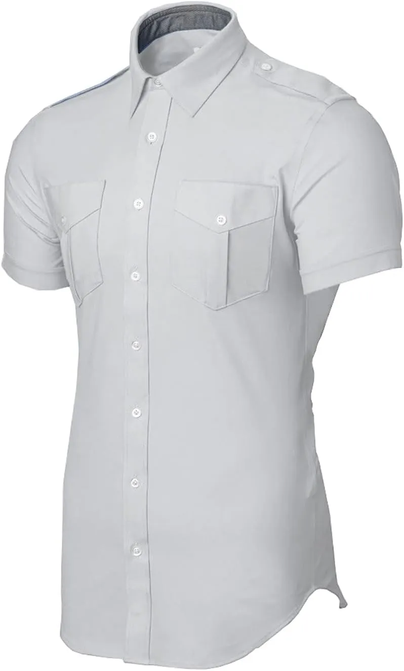 Men's Modern Cut White Label Short Sleeve Pilot Shirt