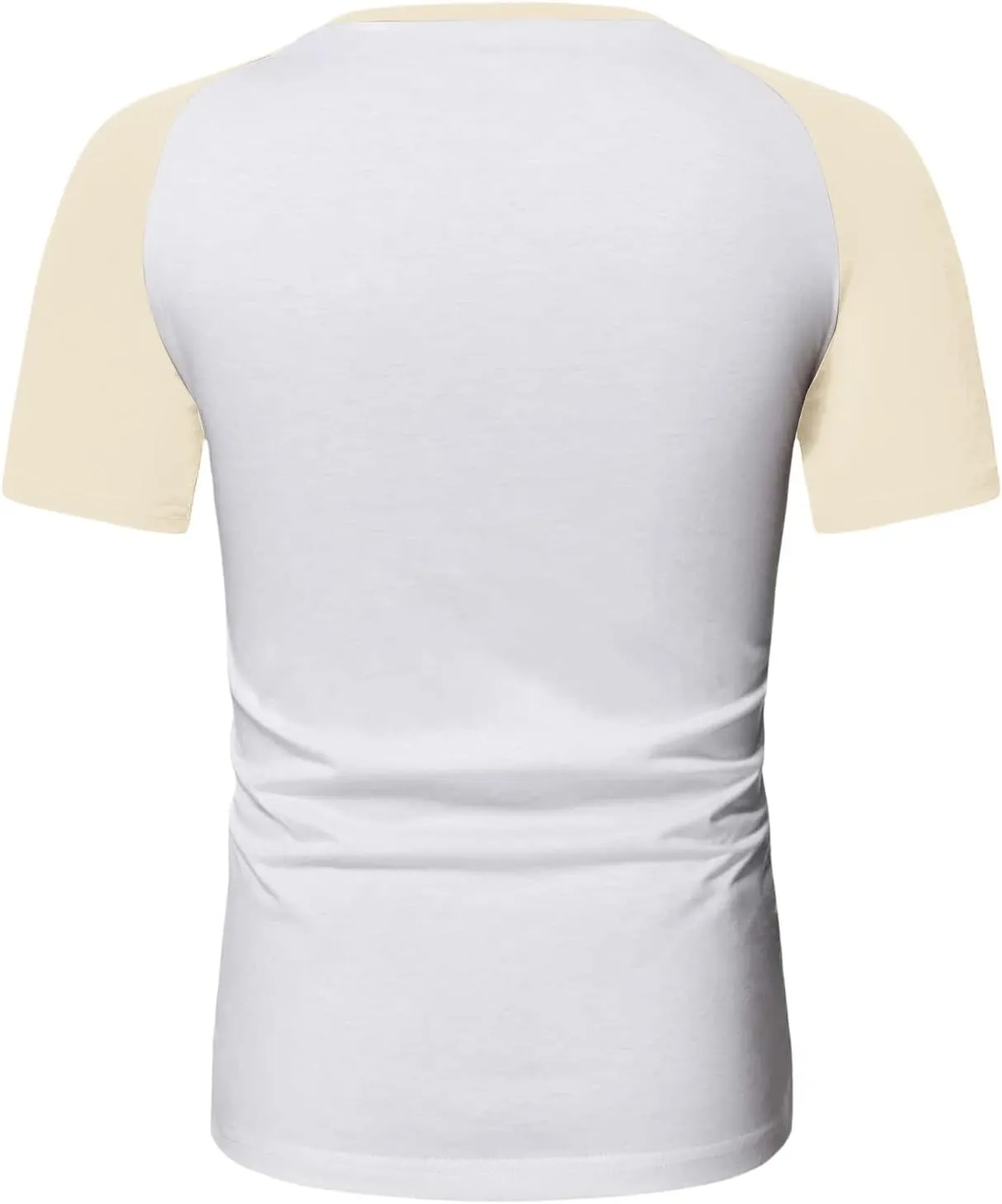 Men's Muscle Baseball T-Shirt Raglan Short Sleeve Bodybuilding Gym Tee Color Block Crewneck Fashion Hipster Shirt