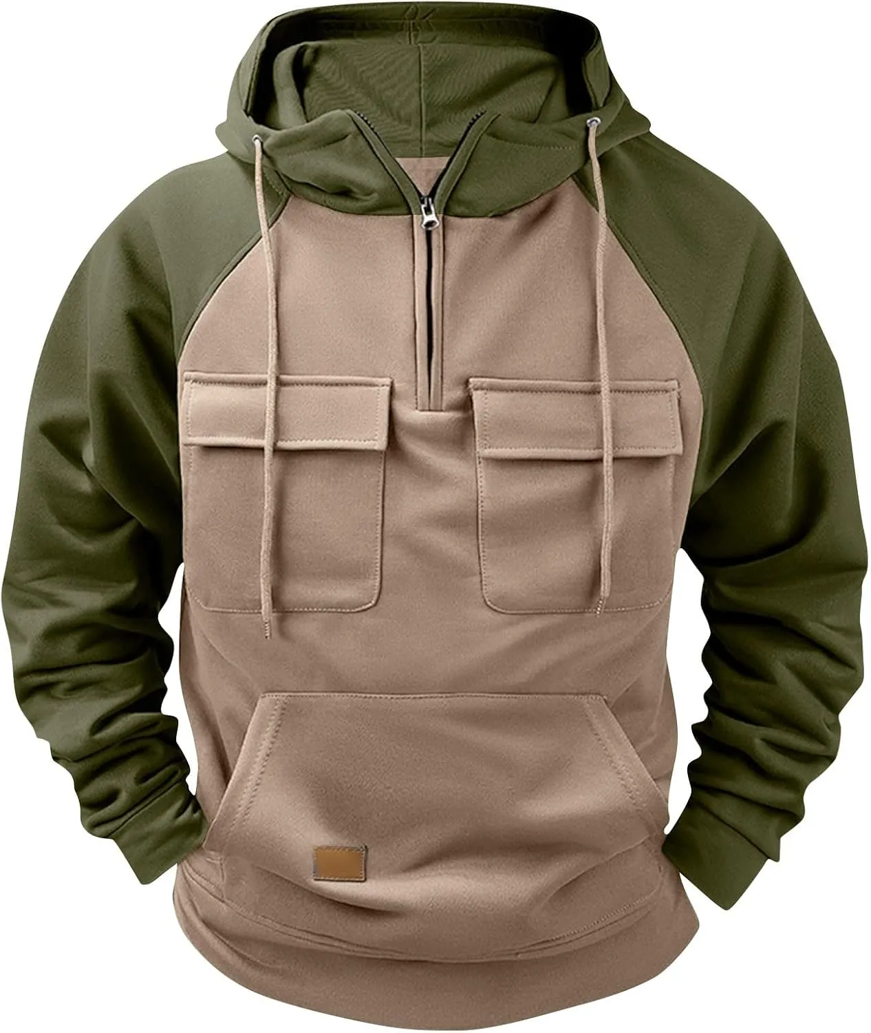 Men's Pullover Hoodies Formal Comfy Long Sleeve Sweatshirts Graphic Quarter Zip Sweaters with Hooded