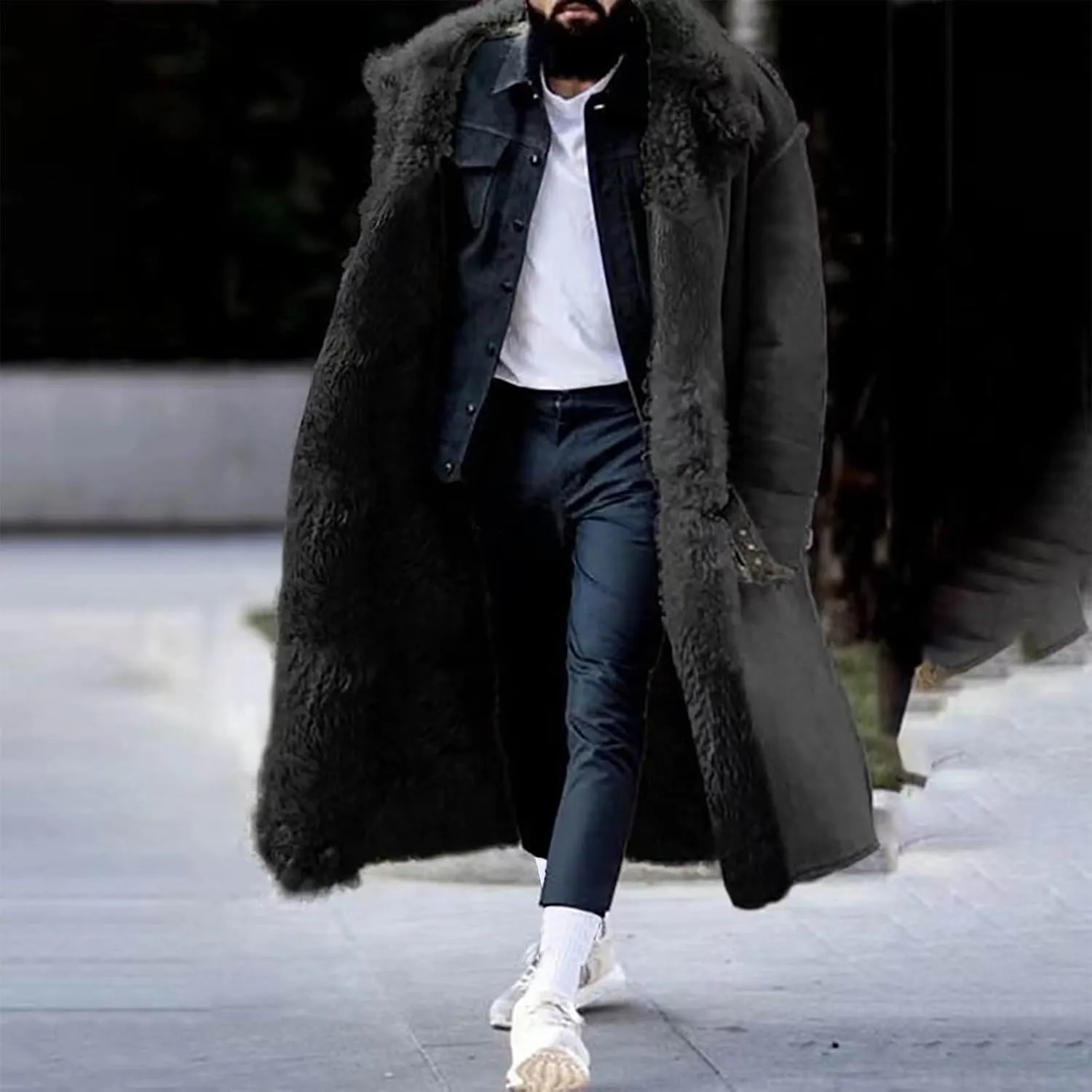 Mens Retro Faux Leather Trench Coat Vintage Long Coats Steampunk Gothic Jacket Overcoat Windbreaker Trench Coat