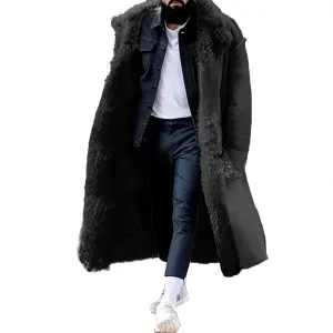 Mens Retro Faux Leather Trench Coat Vintage Long Coats Steampunk Gothic Jacket Overcoat Windbreaker Trench Coat
