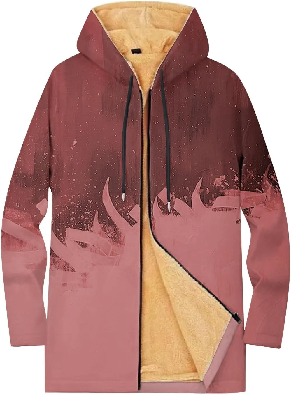 Mens Sherpa Lined Hoodie Full-Zip Casual Warm Sweatshirt Fleece Thick Thermal Hoodies