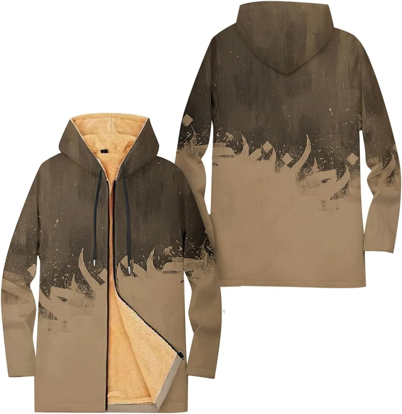 Mens Sherpa Lined Hoodie Full-Zip Casual Warm Sweatshirt Fleece Thick Thermal Hoodies