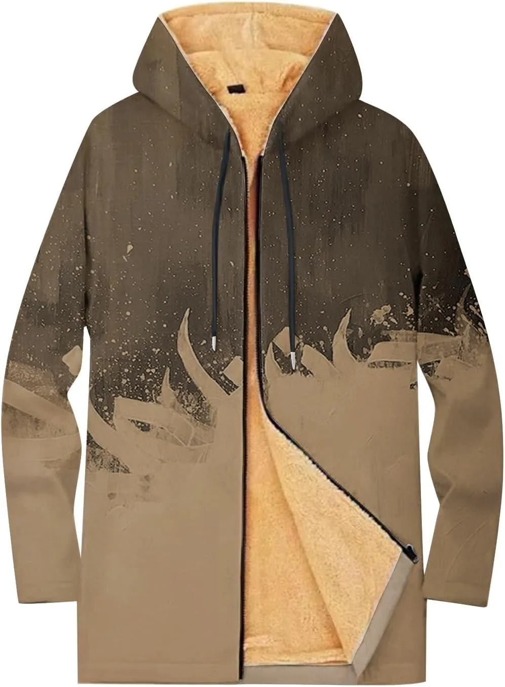 Mens Sherpa Lined Hoodie Full-Zip Casual Warm Sweatshirt Fleece Thick Thermal Hoodies