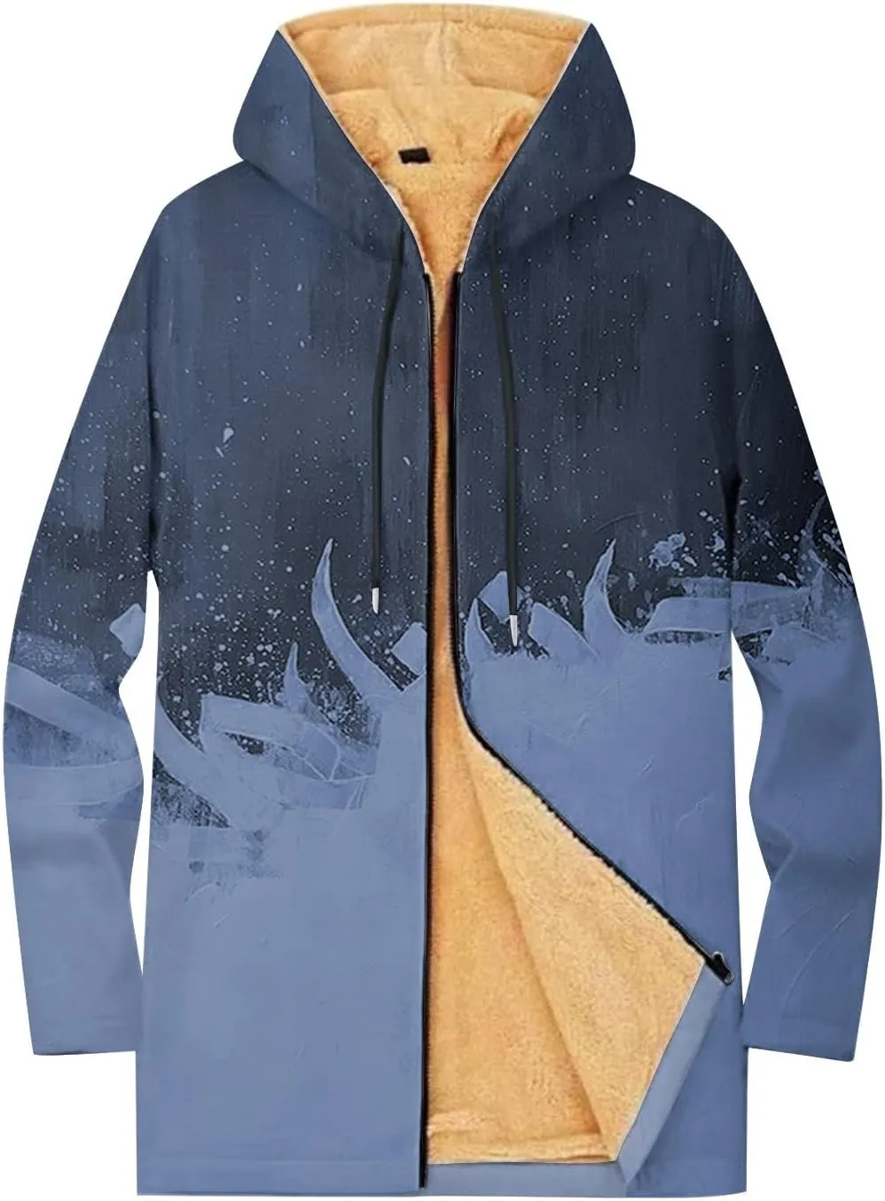 Mens Sherpa Lined Hoodie Full-Zip Casual Warm Sweatshirt Fleece Thick Thermal Hoodies