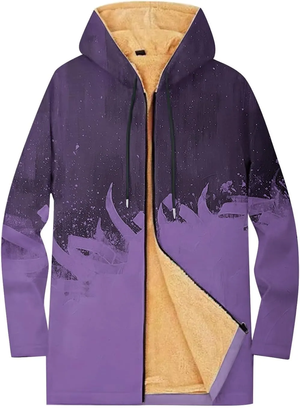 Mens Sherpa Lined Hoodie Full-Zip Casual Warm Sweatshirt Fleece Thick Thermal Hoodies