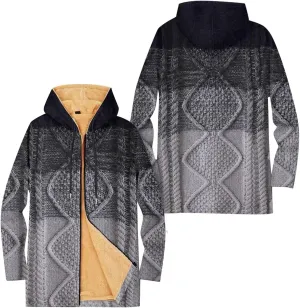 Mens Sherpa Lined Hoodie Zip Up Heavyweight Thermal Hoodies Casual Winter Fleece Hooded