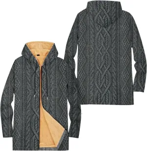 Mens Sherpa Lined Hoodie Zip Up Heavyweight Thermal Hoodies Casual Winter Fleece Hooded