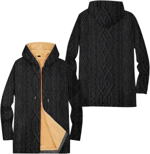 Mens Sherpa Lined Hoodie Zip Up Heavyweight Thermal Hoodies Casual Winter Fleece Hooded