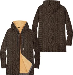 Mens Sherpa Lined Hoodie Zip Up Heavyweight Thermal Hoodies Casual Winter Fleece Hooded