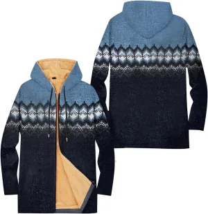 Mens Sherpa Lined Hoodie Zip Up Heavyweight Thermal Hoodies Casual Winter Fleece Hooded